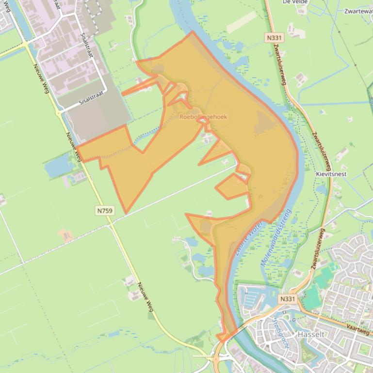 Kaart van postcodegebied 8061RR.