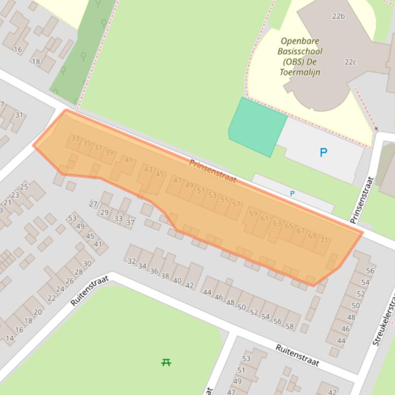 Kaart van postcodegebied 8061ZB.