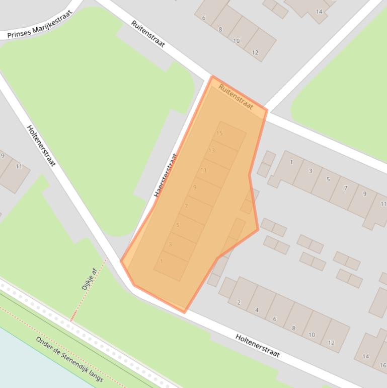 Kaart van postcodegebied 8061ZJ.