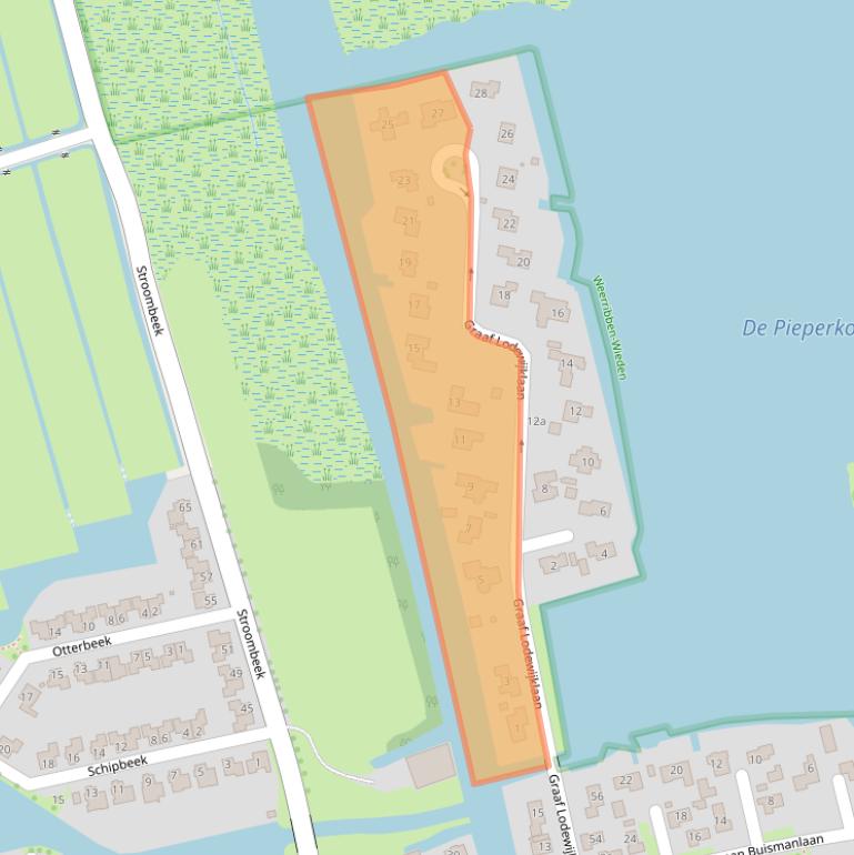 Kaart van postcodegebied 8064AV.