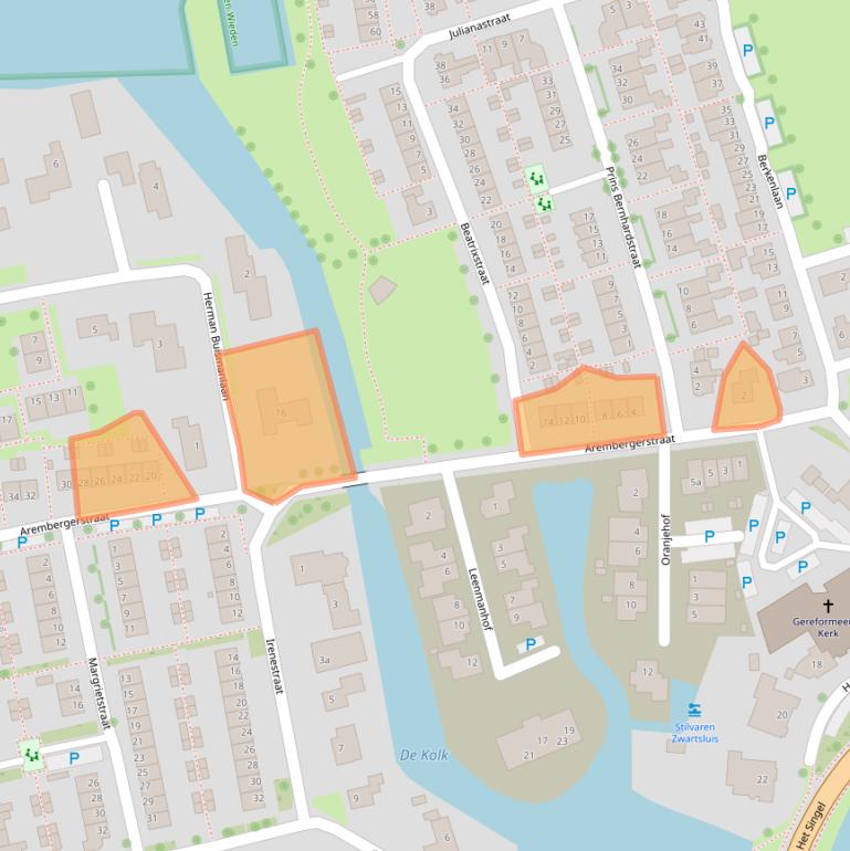 Kaart van postcodegebied 8064BD.