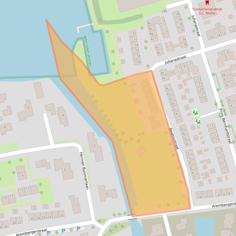 Kaart van postcodegebied 8064BW.