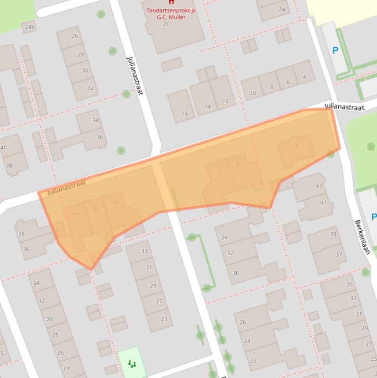 Kaart van postcodegebied 8064CC.