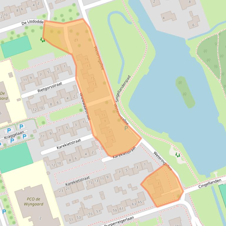 Kaart van postcodegebied 8064CZ.