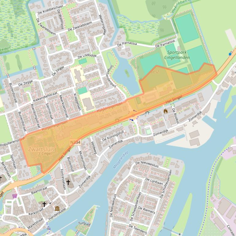 Kaart van postcodegebied 8064DC.