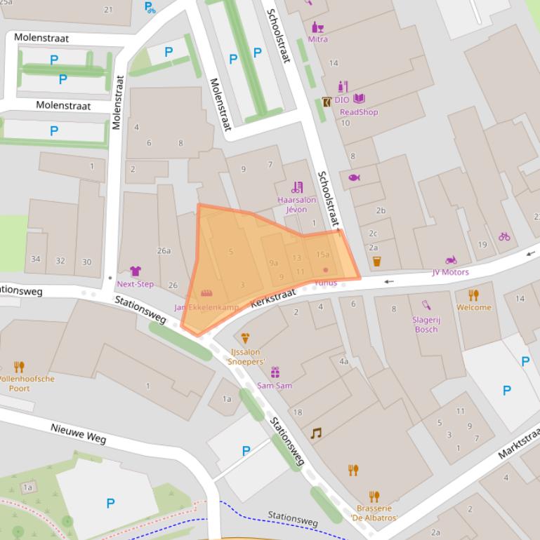 Kaart van postcodegebied 8064DL.