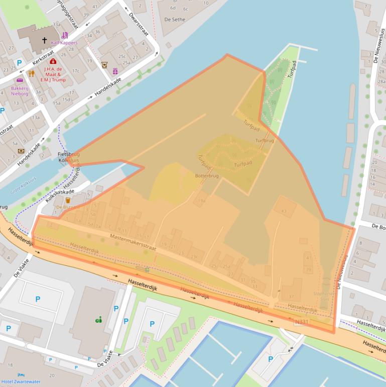Kaart van postcodegebied 8064DX.