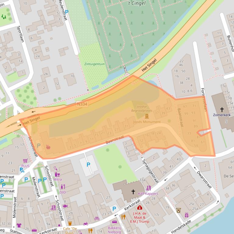 Kaart van postcodegebied 8064EZ.