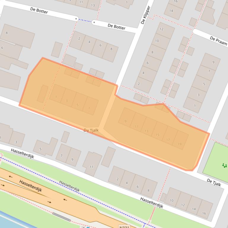 Kaart van postcodegebied 8064GD.