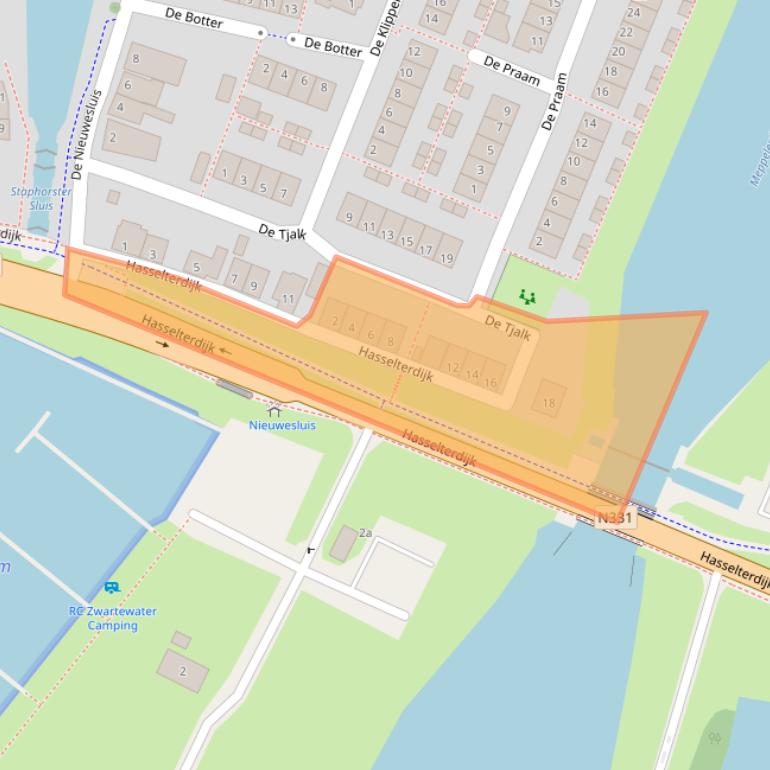 Kaart van postcodegebied 8064GG.