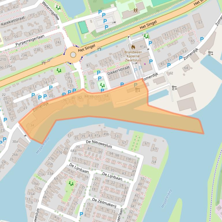 Kaart van postcodegebied 8064XE.