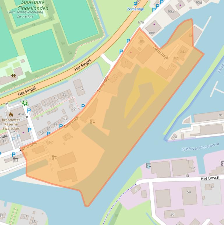 Kaart van postcodegebied 8064XG.