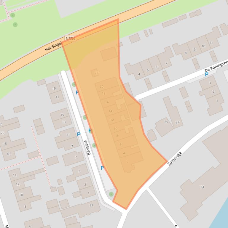 Kaart van postcodegebied 8064XL.