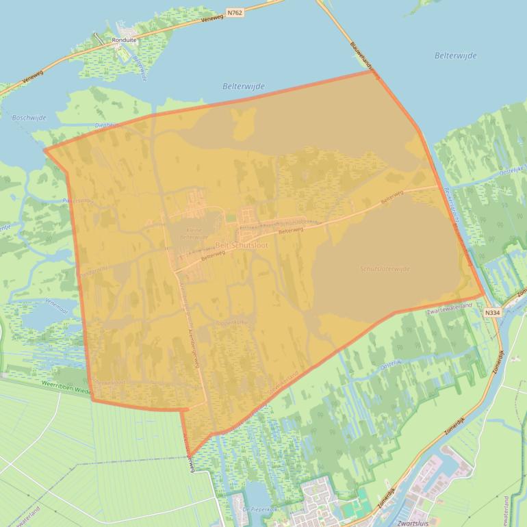 Kaart van postcodegebied 8066.