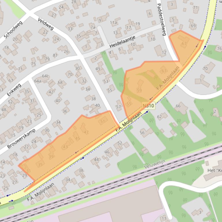 Kaart van postcodegebied 8071AB.