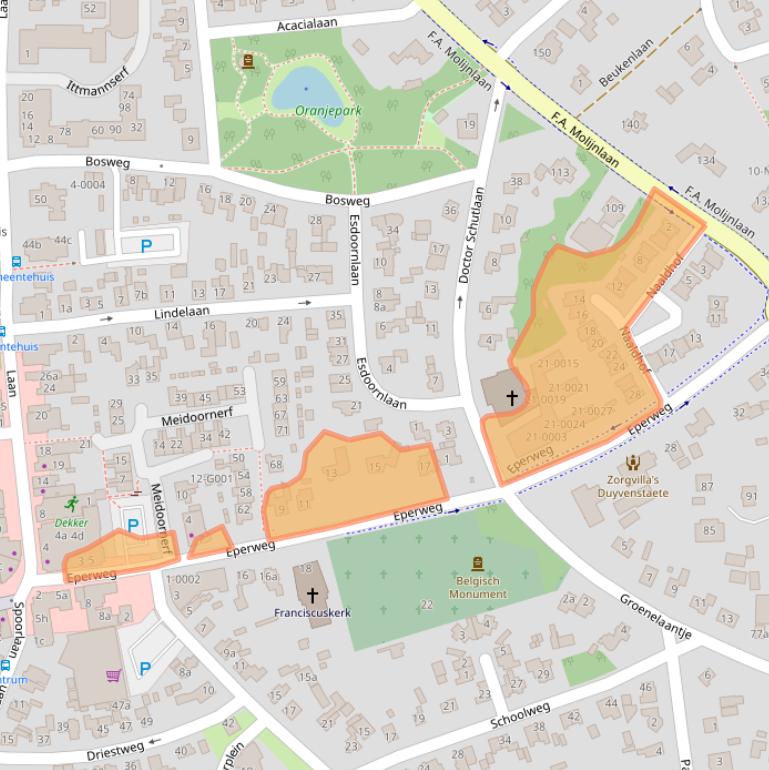 Kaart van postcodegebied 8071AW.