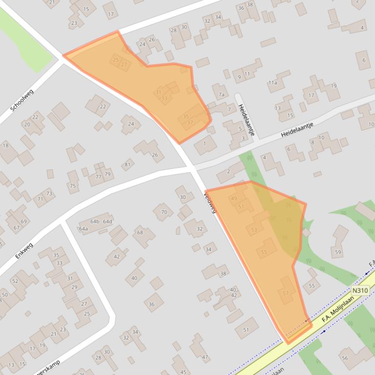 Kaart van postcodegebied 8071BE.