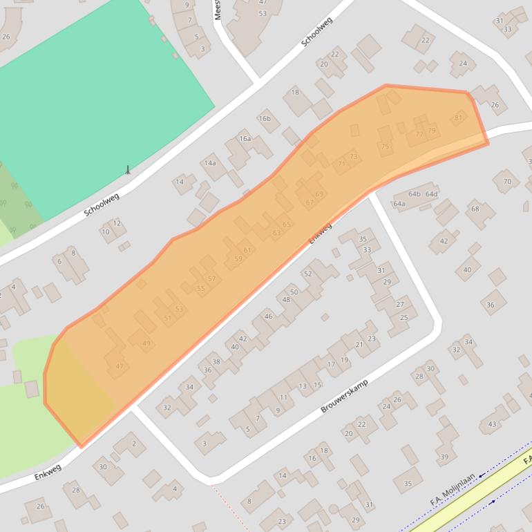 Kaart van postcodegebied 8071BJ.