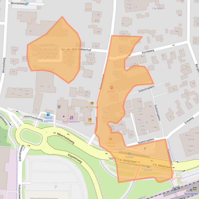 Kaart van postcodegebied 8071CL.