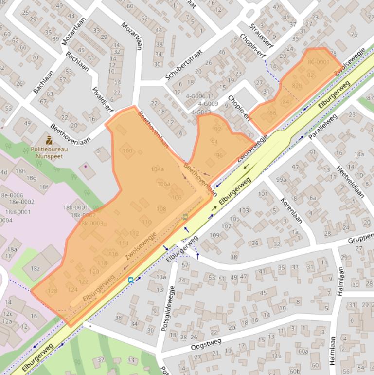 Kaart van postcodegebied 8071RZ.