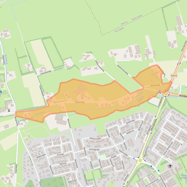 Kaart van postcodegebied 8071ST.