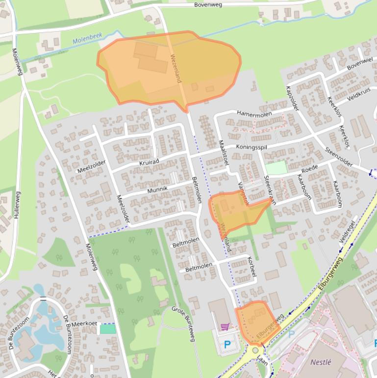 Kaart van postcodegebied 8071SZ.