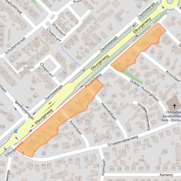 Kaart van postcodegebied 8071WD.