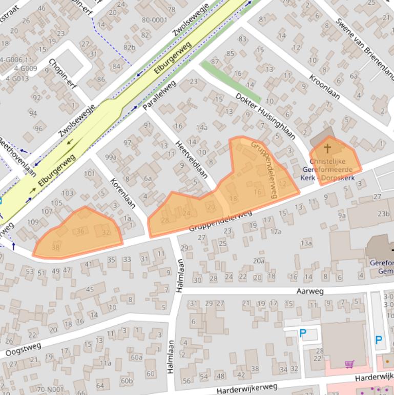 Kaart van postcodegebied 8071WN.
