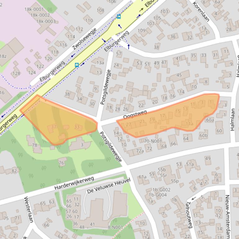 Kaart van postcodegebied 8071WR.