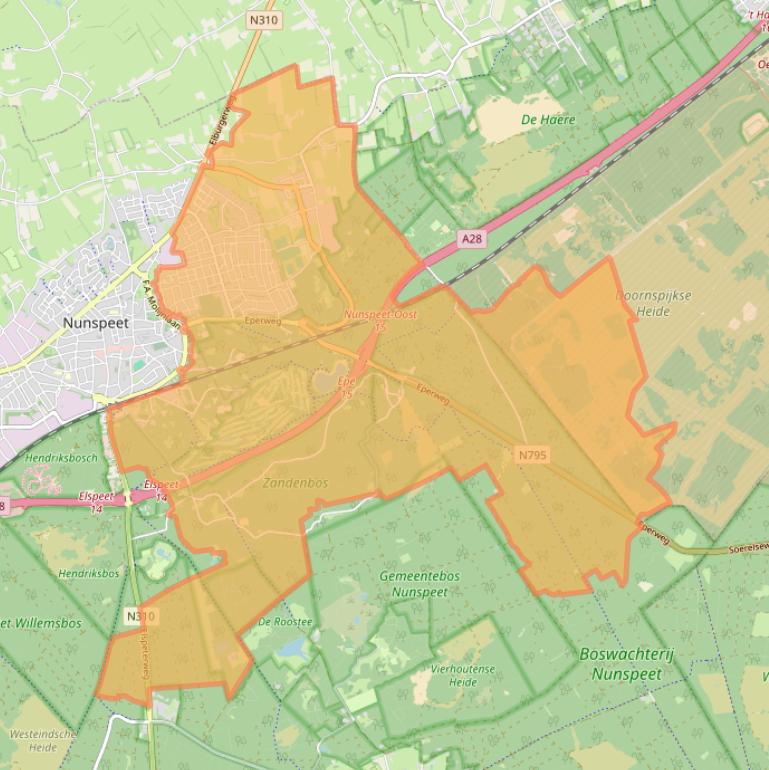 Kaart van postcodegebied 8072.