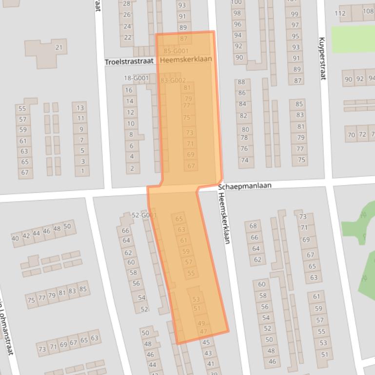 Kaart van postcodegebied 8072AB.