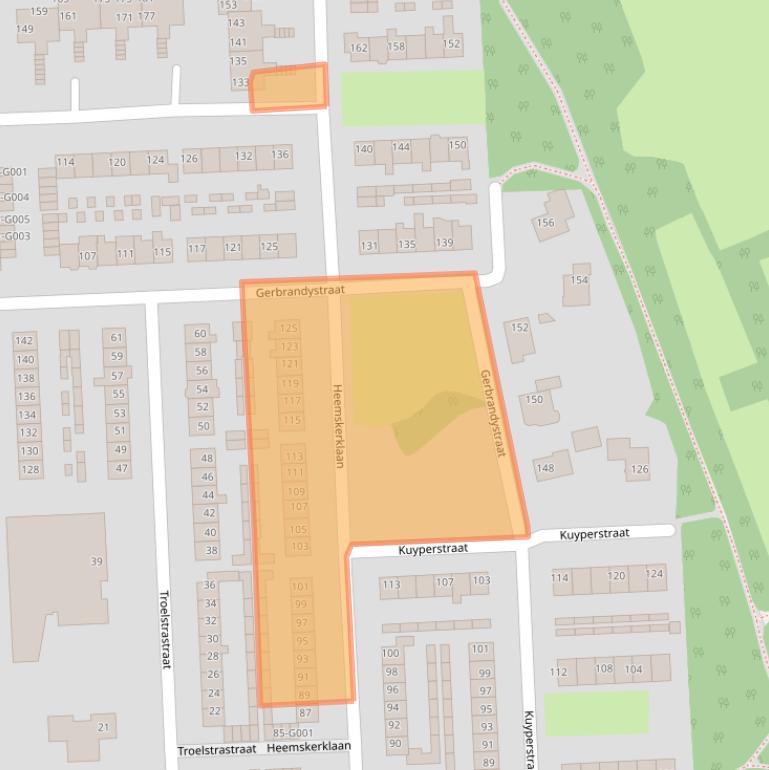 Kaart van postcodegebied 8072AC.