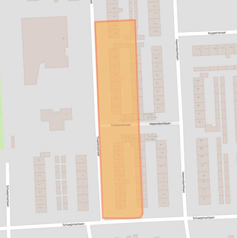 Kaart van postcodegebied 8072AM.