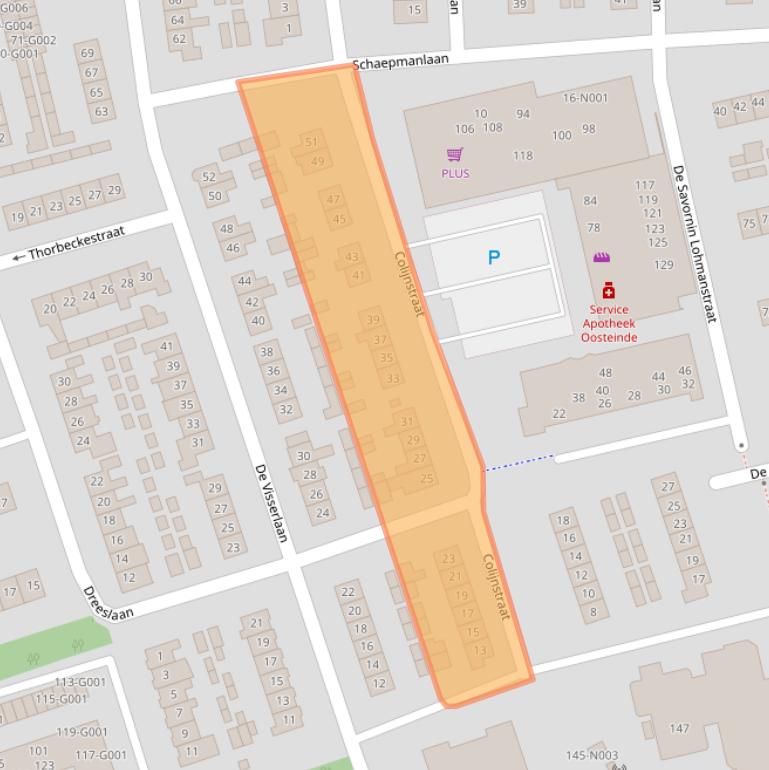 Kaart van postcodegebied 8072AT.