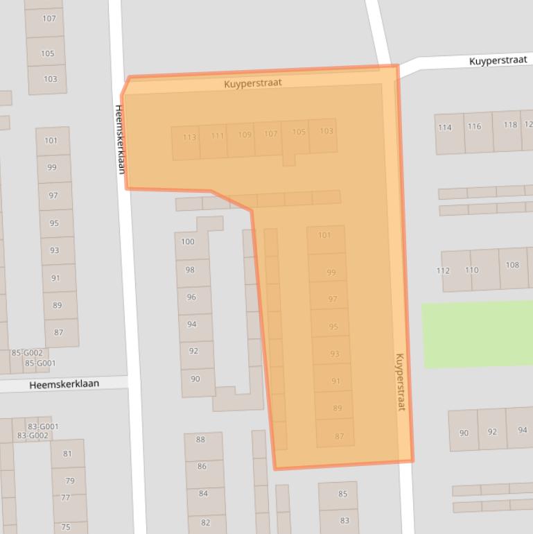 Kaart van postcodegebied 8072BH.