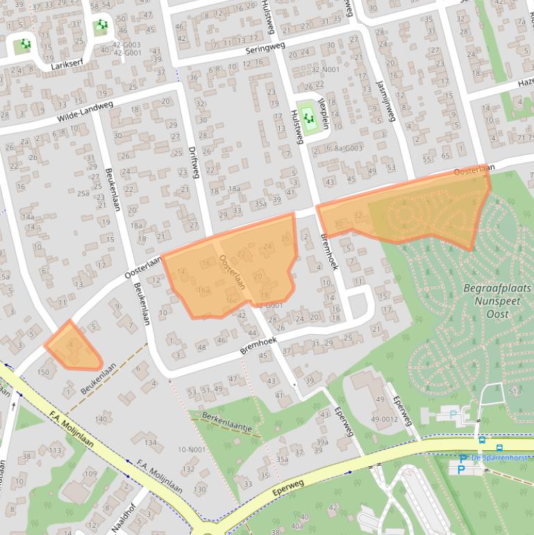 Kaart van postcodegebied 8072BX.