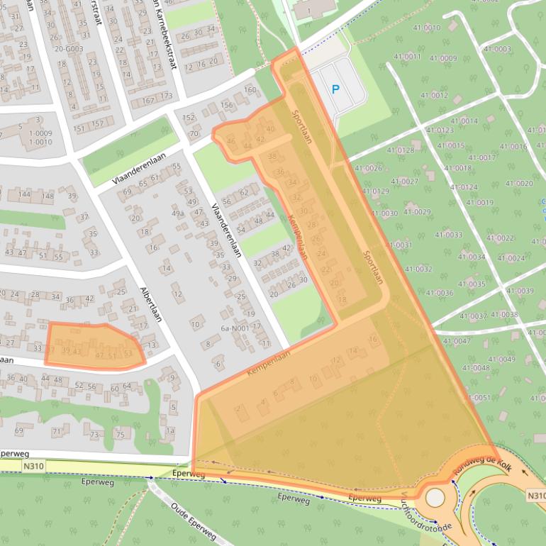Kaart van postcodegebied 8072CT.