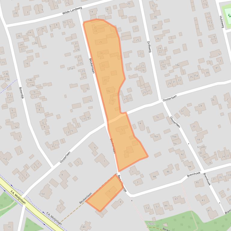 Kaart van postcodegebied 8072DJ.