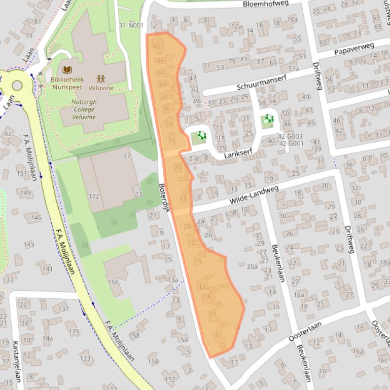 Kaart van postcodegebied 8072DL.