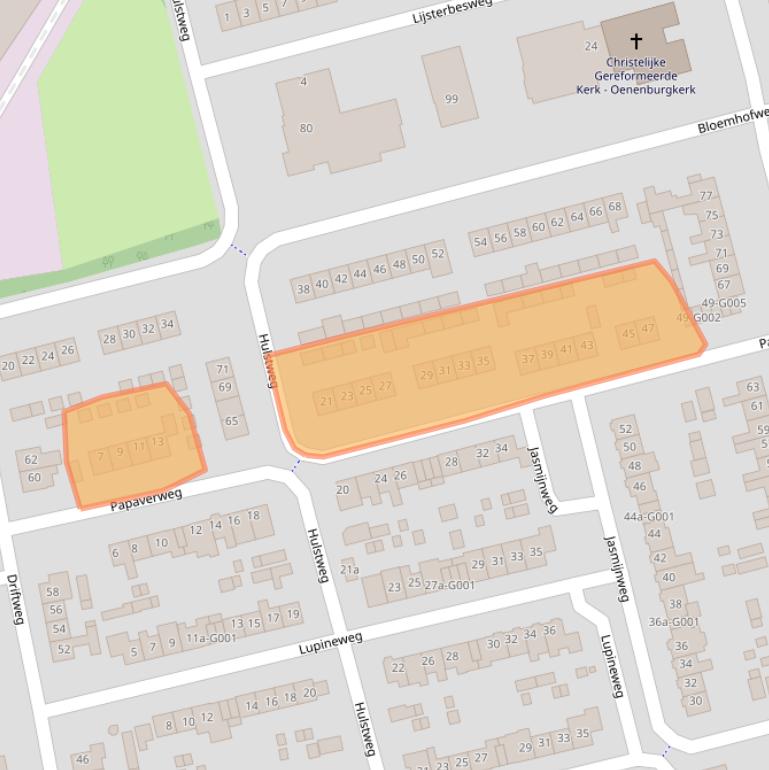 Kaart van postcodegebied 8072EA.
