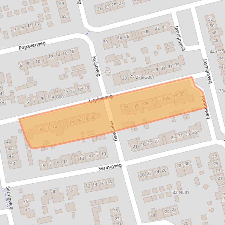 Kaart van postcodegebied 8072EJ.