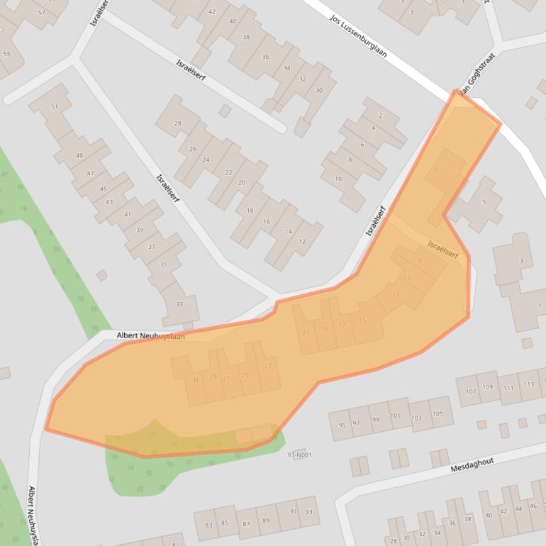 Kaart van postcodegebied 8072JA.