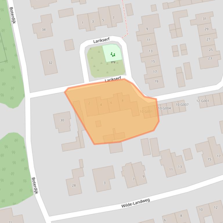 Kaart van postcodegebied 8072MB.