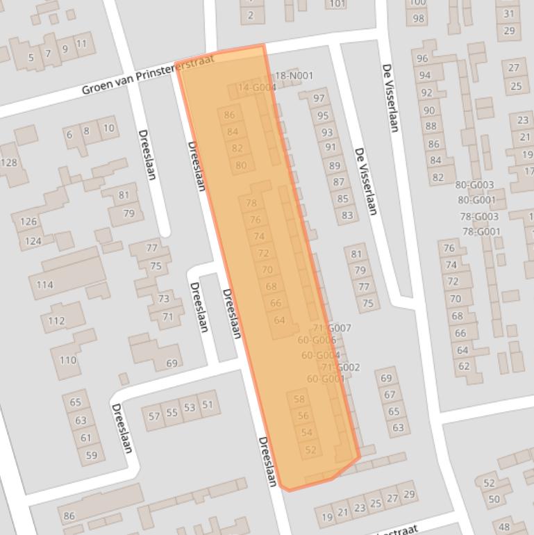 Kaart van postcodegebied 8072XR.