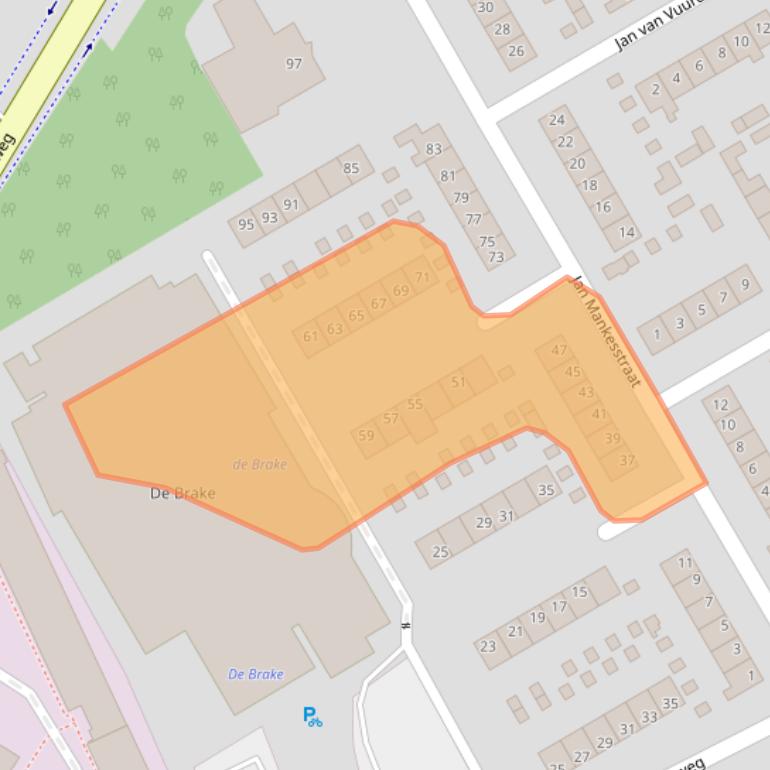 Kaart van postcodegebied 8072ZB.