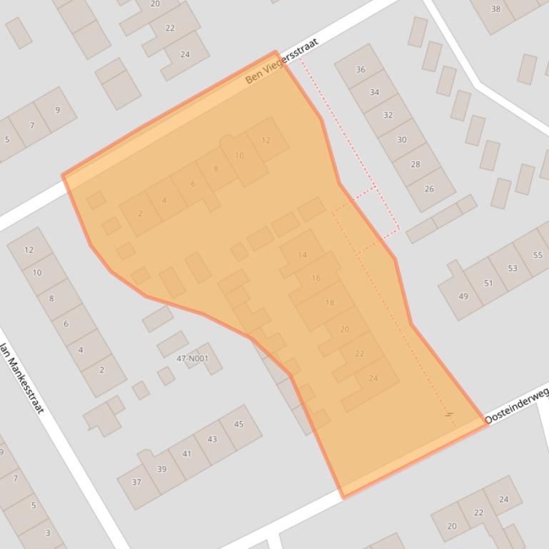 Kaart van postcodegebied 8072ZG.