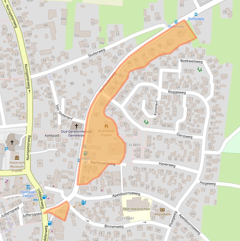 Kaart van postcodegebied 8075BJ.