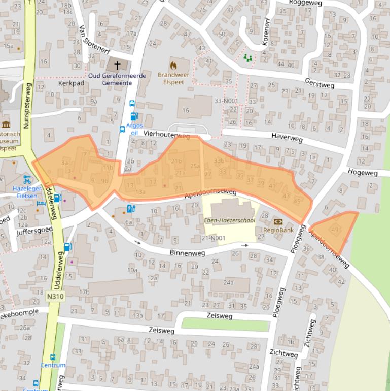 Kaart van postcodegebied 8075BM.