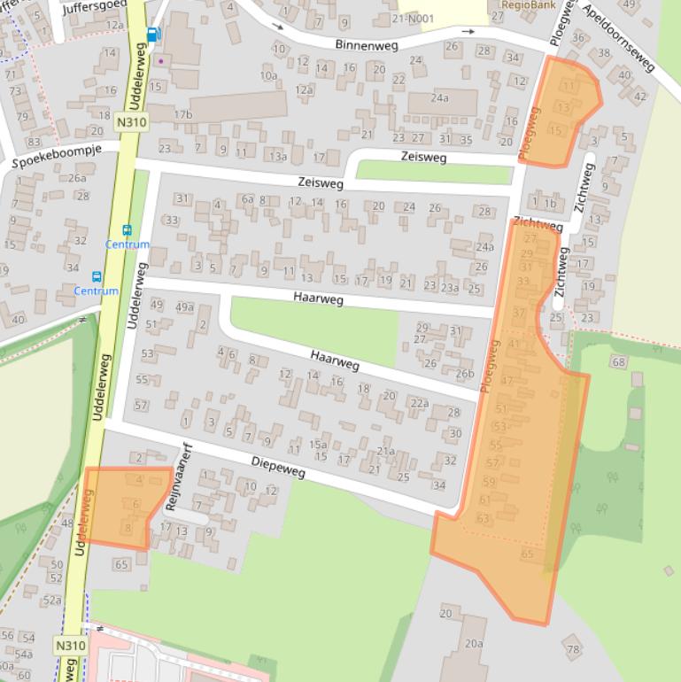 Kaart van postcodegebied 8075BV.