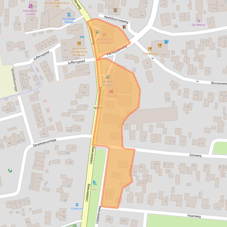 Kaart van postcodegebied 8075CG.